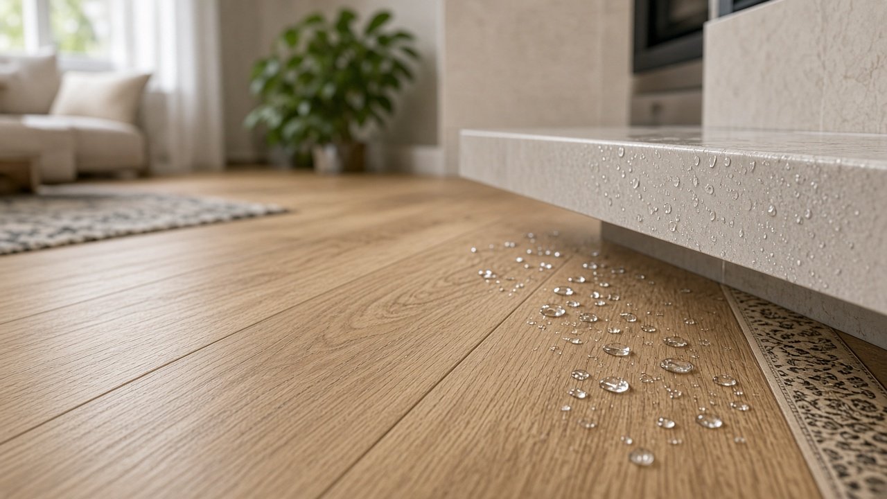Water-resistant laminate flooring in a Pakistan living room BM Floors