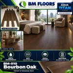 BM-010 Bourbon Oak 12mm V-Groove AC5 waterproof flooring in modern bedroom